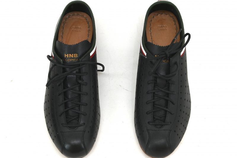 Vintage HNB Bicycle Classic Cycling Shoes Black Perforated Leather
