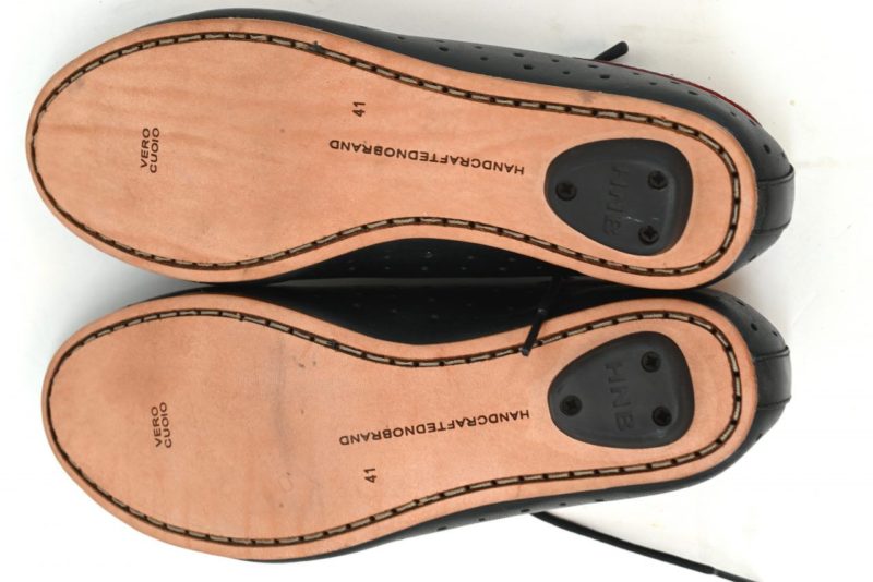 Vintage HNB Bicycle Classic Cycling Shoes Black Perforated Leather
