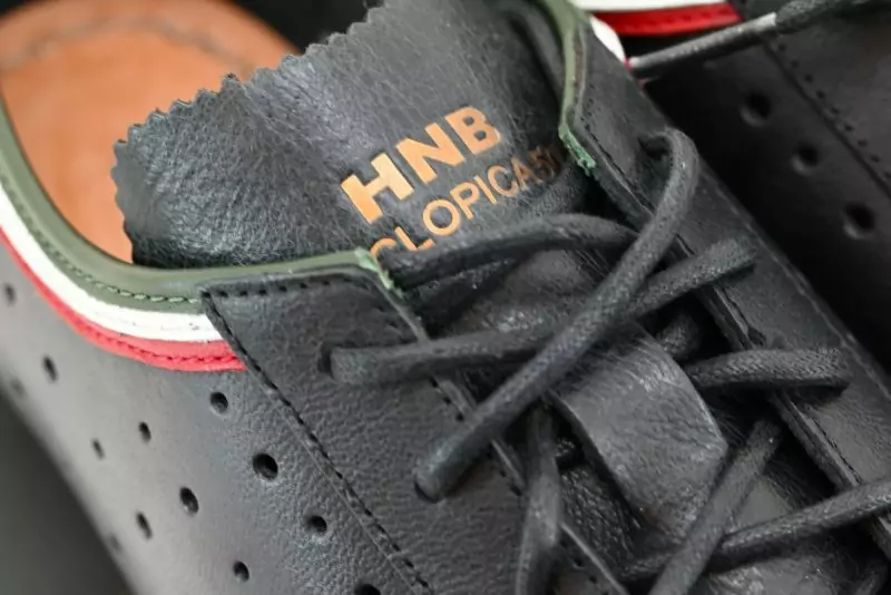 Vintage HNB Bicycle Classic Cycling Shoes Black Perforated Leather