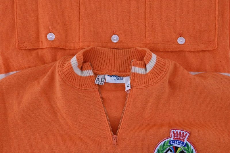 Classic Wool Napoleone Sport Jersey Orange Size 42 - Image 5