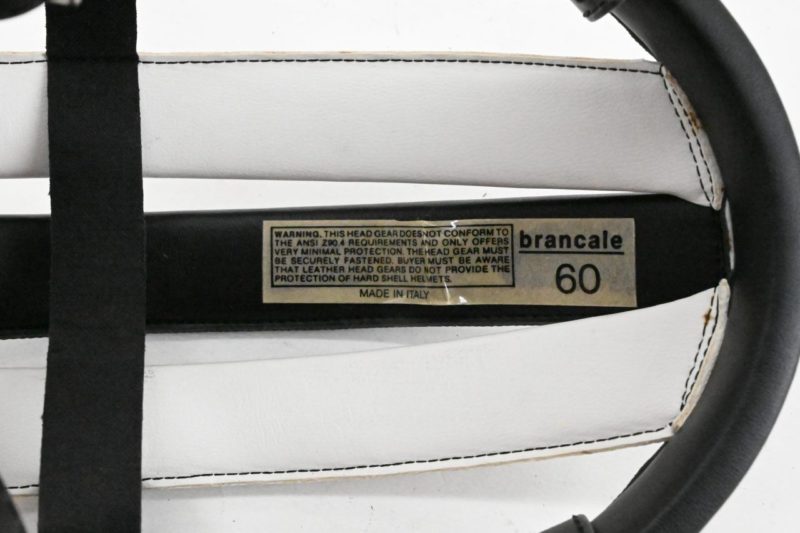 Original Brancale Hairnet/Danish Leather Helmet Black and White - 80s - Image 3