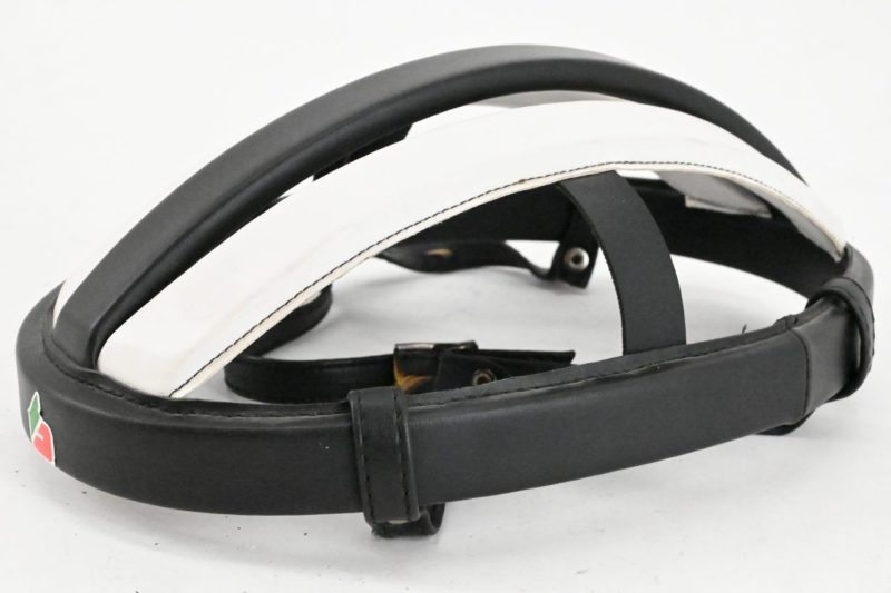 Original Brancale Hairnet/Danish Leather Helmet Black and White - 80s - Image 4