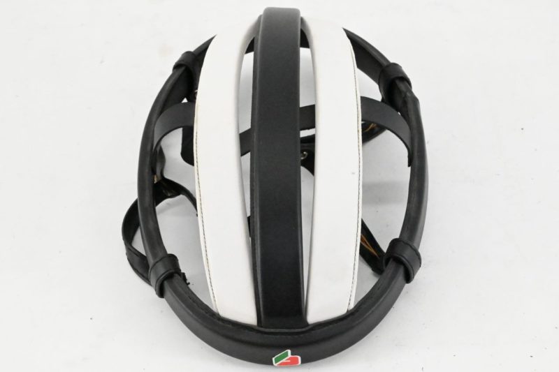 Original Brancale Hairnet/Danish Leather Helmet Black and White - 80s - Image 5