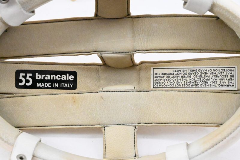Original Brancale Hairnet/Danish Leather Helmet White Size 55 - 80s - Image 6