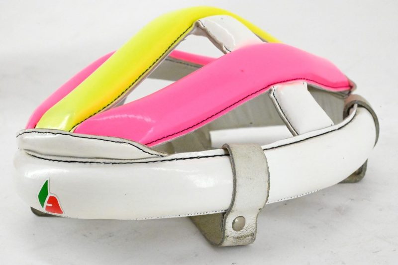 Original Brancale Hairnet/Danish Leather Helmet White and Neon Size 55 - 80s - Image 2