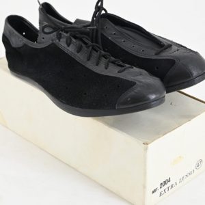 ITALIAN BLACK LEATHER SUEDE CYCLING SHOES “EXTRA LUSSO” NOS
