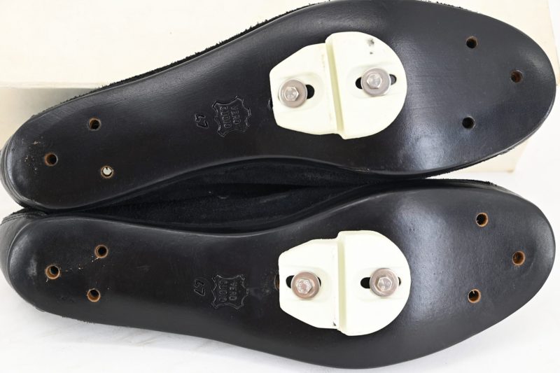 ITALIAN BLACK LEATHER SUEDE CYCLING SHOES “EXTRA LUSSO” NOS - Image 6