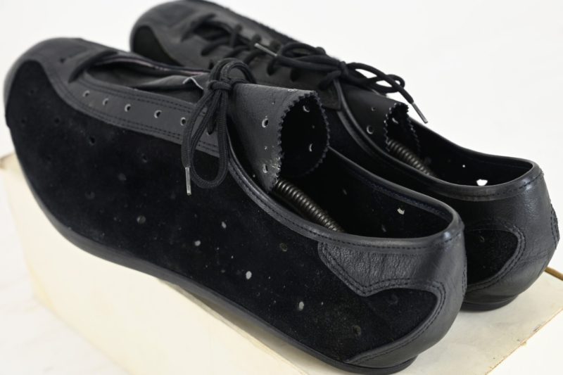 ITALIAN BLACK LEATHER SUEDE CYCLING SHOES “EXTRA LUSSO” NOS - Image 2
