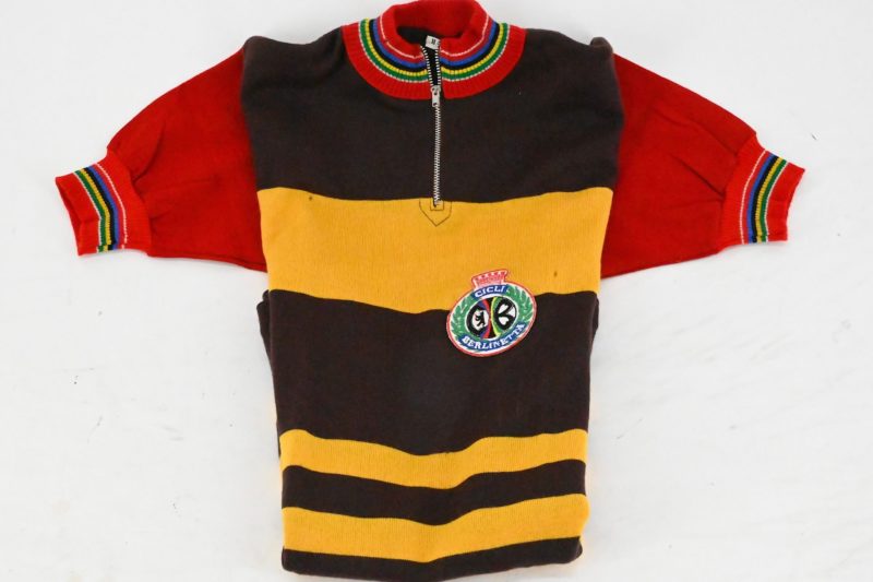 Classic Cicli Berlinetta Wool Jersey Brown/Yellow Size 2 - Image 4