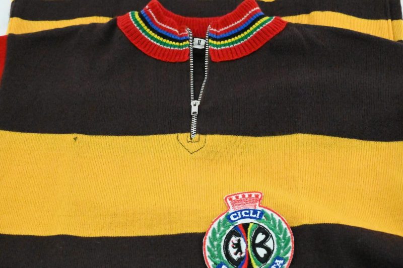 Classic Cicli Berlinetta Wool Jersey Brown/Yellow Size 2 - Image 5
