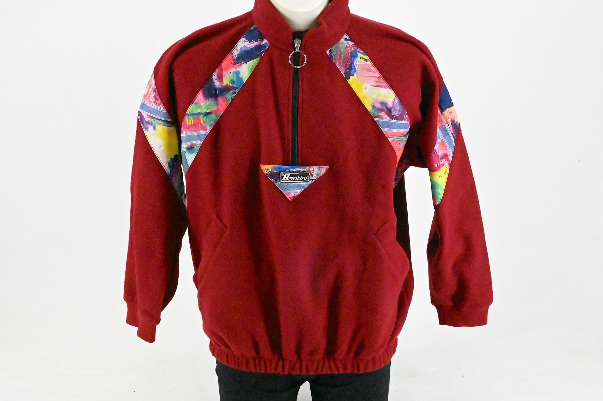 NOS Santini Winter Fleece Pullover 90s Burgundy Red Size M