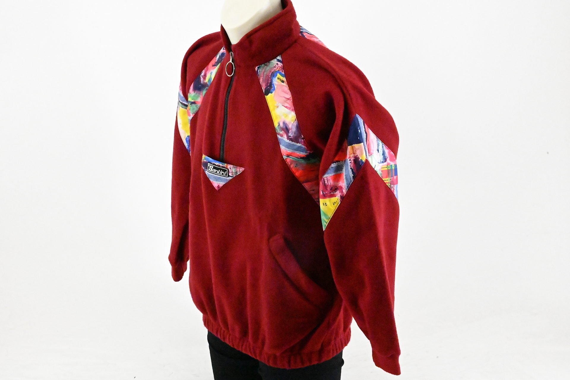 NOS Santini Winter Fleece Pullover 90s Burgundy Red Size M - Image 2