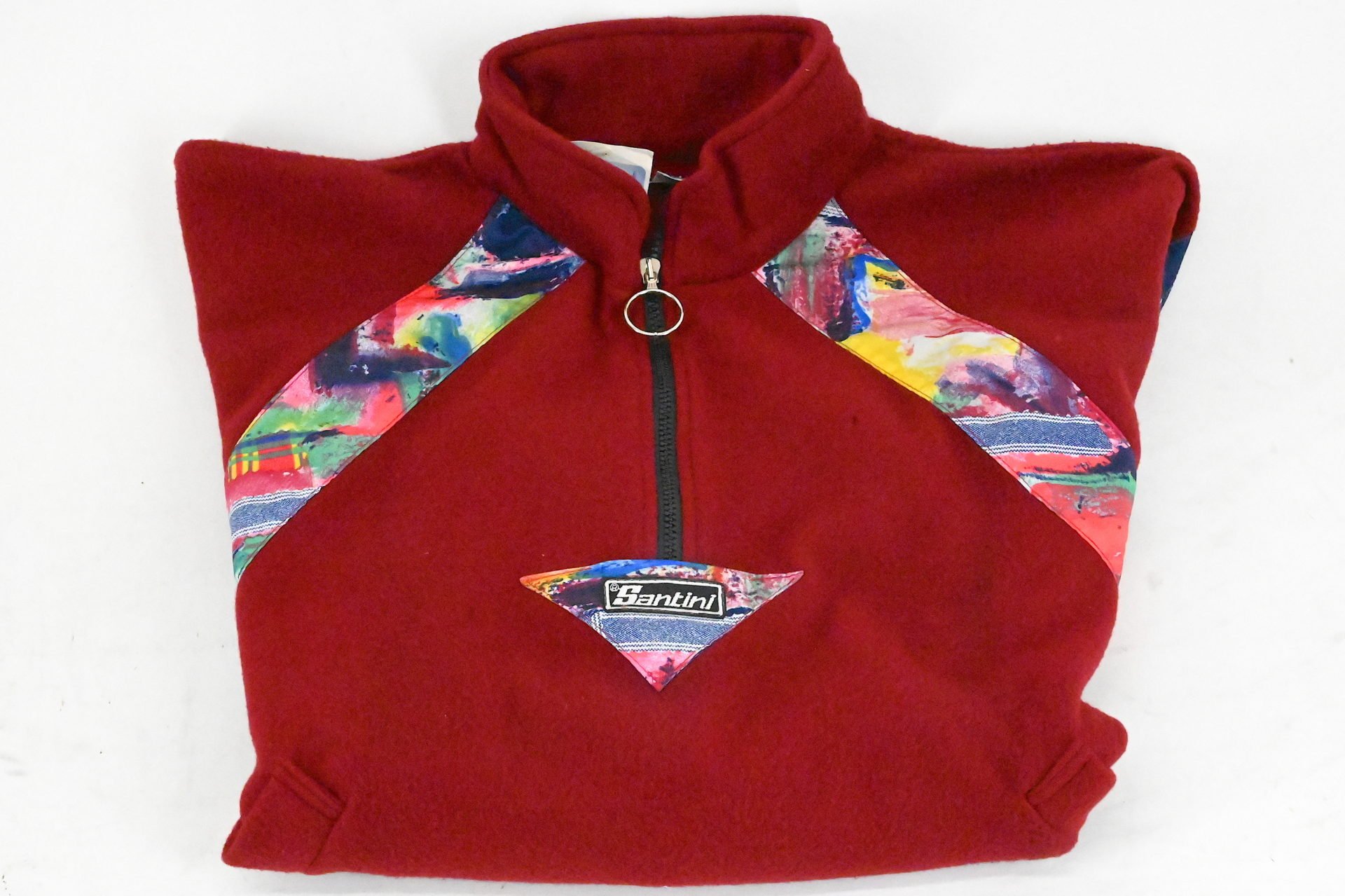 NOS Santini Winter Fleece Pullover 90s Burgundy Red Size M - Image 3