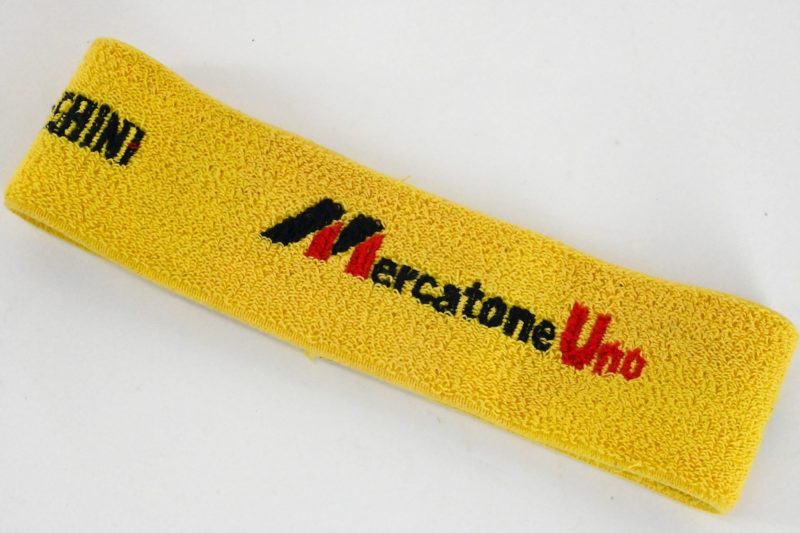 NOS Mercatone Uno Medeghini Headband 1994 Cipollini Yellow - Image 2