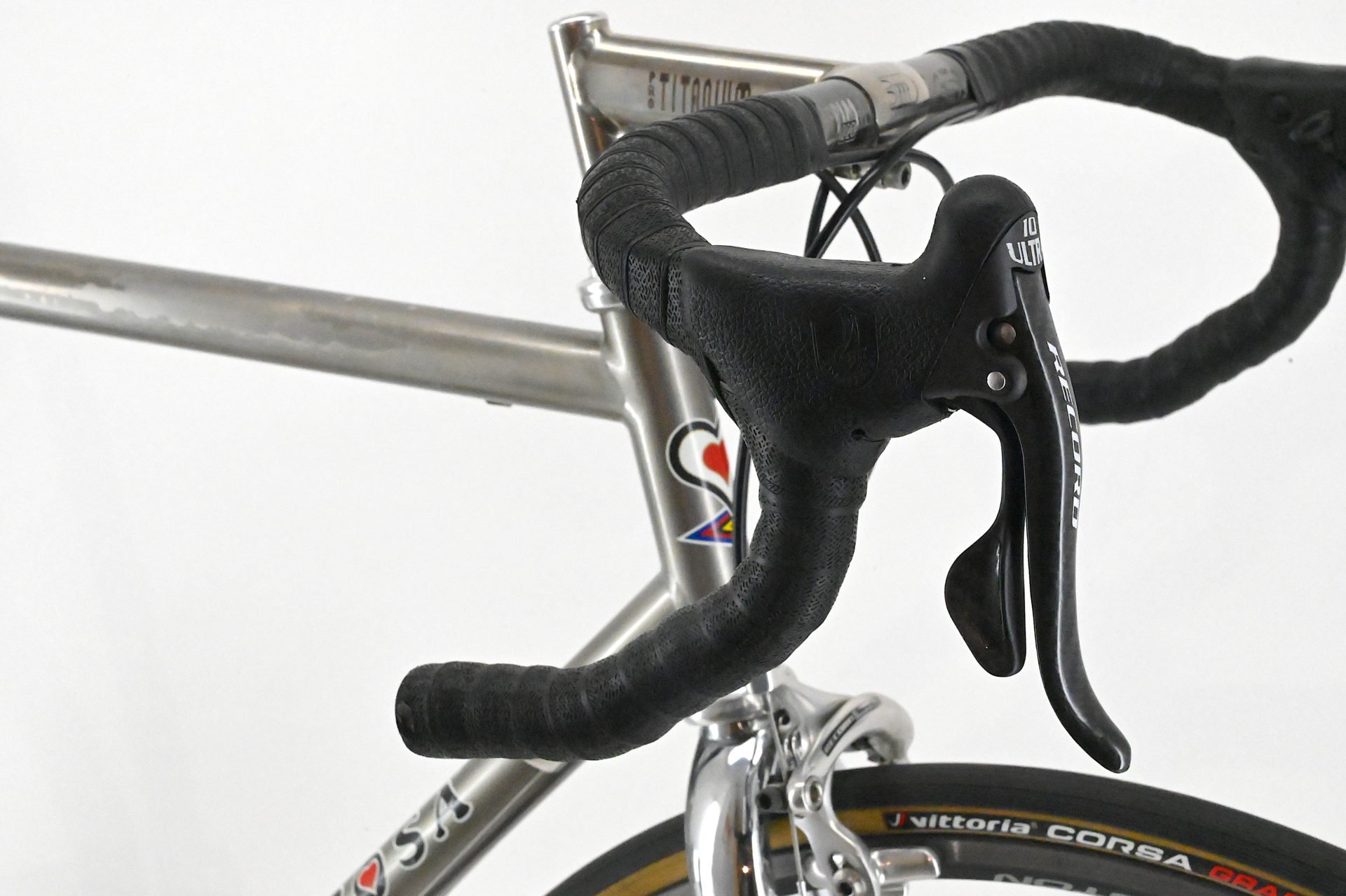 De Rosa Titanio Campagnolo Record Carbon 10-Speed Size 55 De Rosa Titanio Campagnolo Record Carbon 10-Speed Size 55