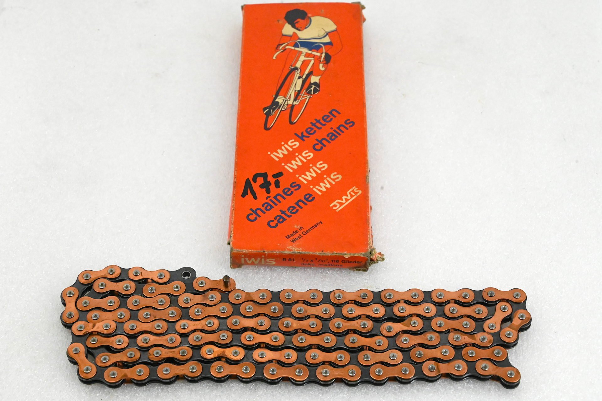 NOS/NIB Iwis Model R81 Copper Plated Road Bicycle Chain 6/7-Speed 116 Links - Image 2