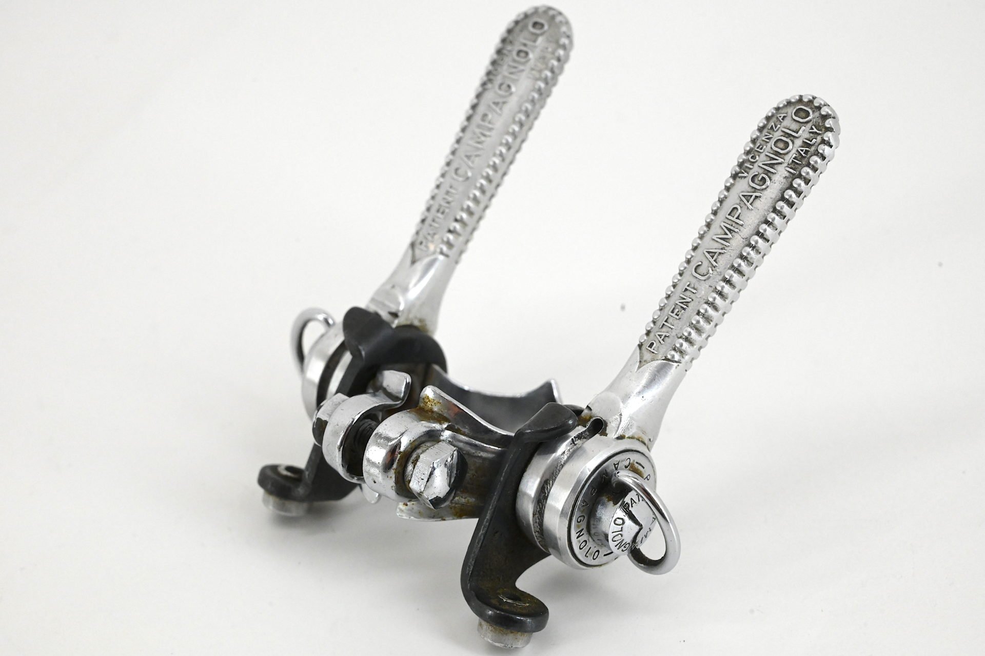 Campagnolo Record Downtube Shifters with Clamp and Cable guide - Image 3