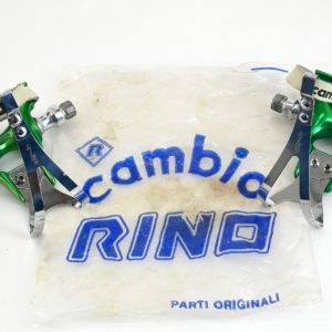 NOS Rino Green Anodized Pedals With Toeclips and Straps