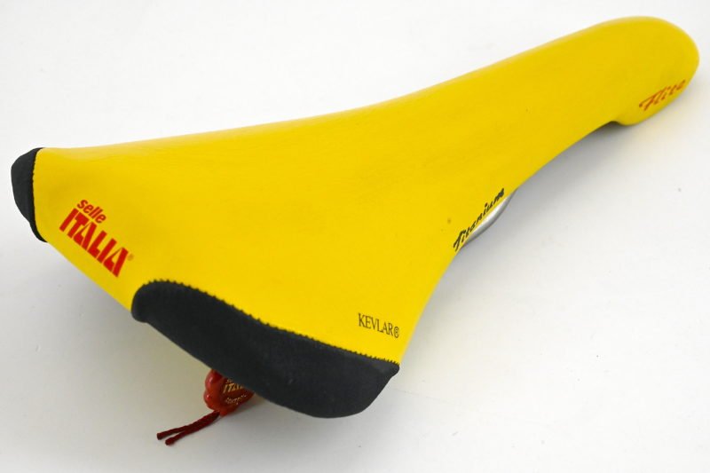 NOS/NIB Selle Italia Flite Titanium Leather Saddle Yellow 1997 - Image 4