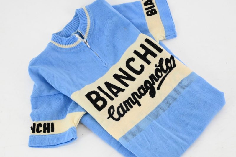 Team Bianchi Campagnolo Classic 1970s Wool Jersey Size 3 - Image 6