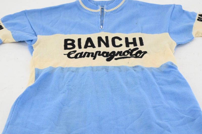 Team Bianchi Campagnolo Classic 1970s Wool Jersey Size 3 - Image 5