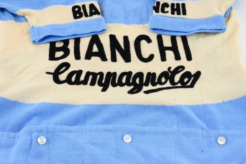 Team Bianchi Campagnolo Classic 1970s Wool Jersey Size 3 - Image 4