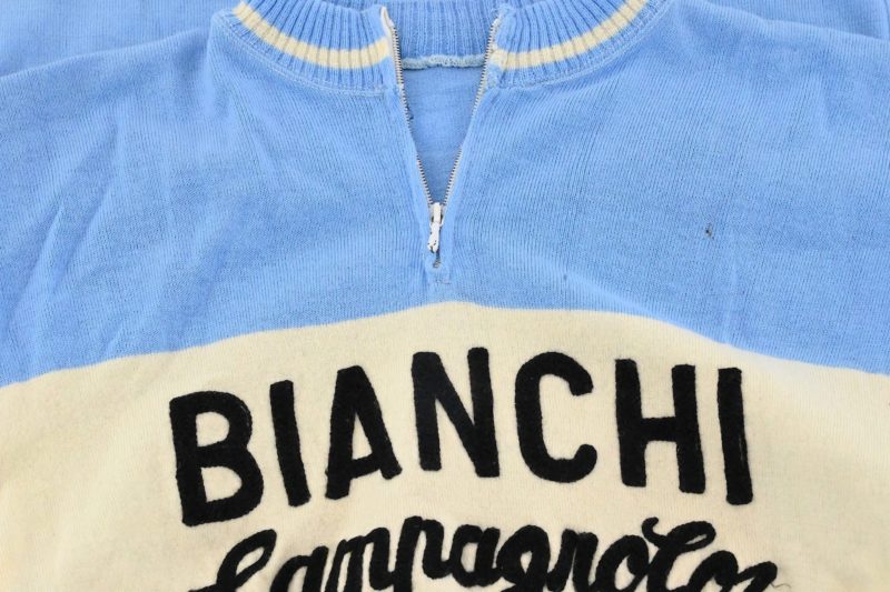 Team Bianchi Campagnolo Classic 1970s Wool Jersey Size 3 - Image 3