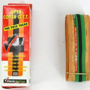 NOS Vittoria Pro-Team Open Corsa CX TT 700C X 23mm Green/Black Foldable Clincher Tire