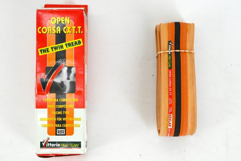 NOS Vittoria Pro-Team Open Corsa CX TT 700C X 23mm Orange/Black Foldable Clincher Tire