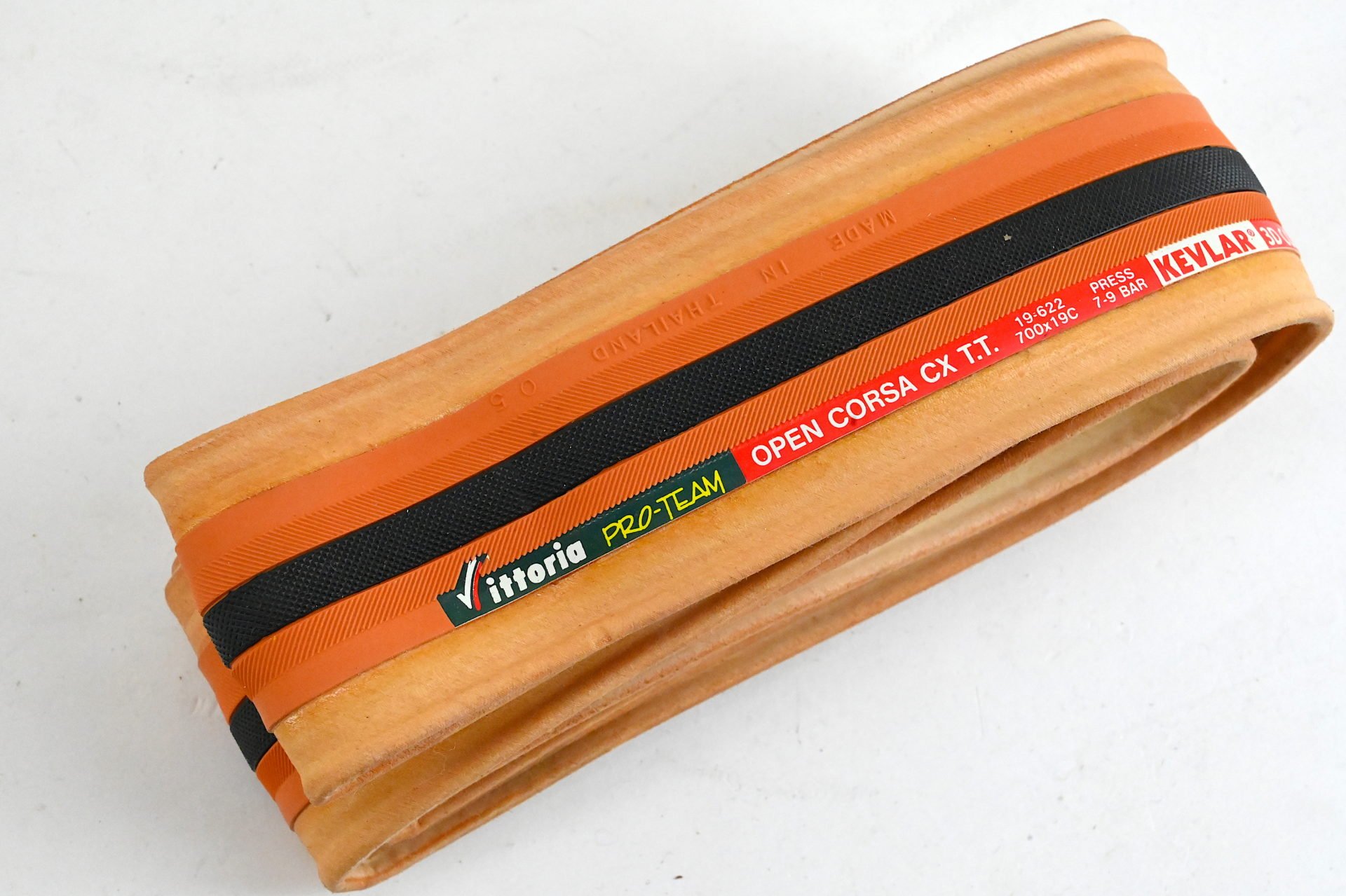 NOS Vittoria Pro-Team Open Corsa CX TT 700C X 23mm Orange/Black Foldable Clincher Tire - Image 4