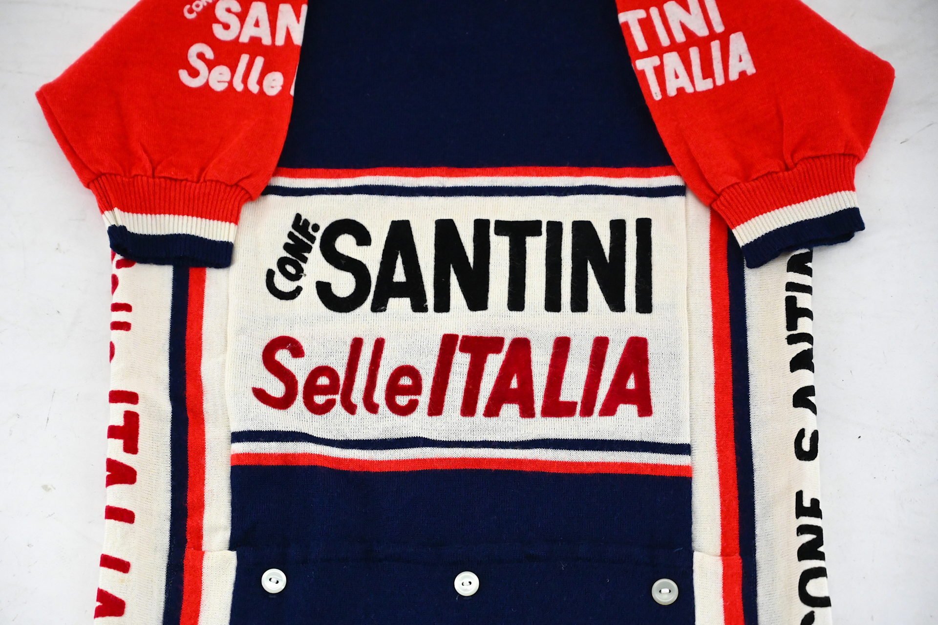 Team Conf. Santini Selle Italia Campagnolo Classic Wool Cycling Jersey by Moa Sport Size 3 - Image 4