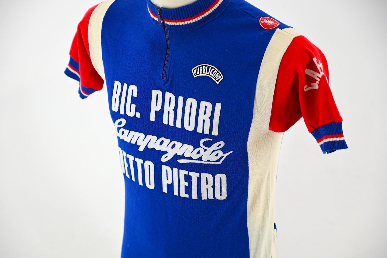 Bic. Priori Campagnolo Detto Pietro Classic Wool Cycling Jersey by Castelli Size 5 - Image 2