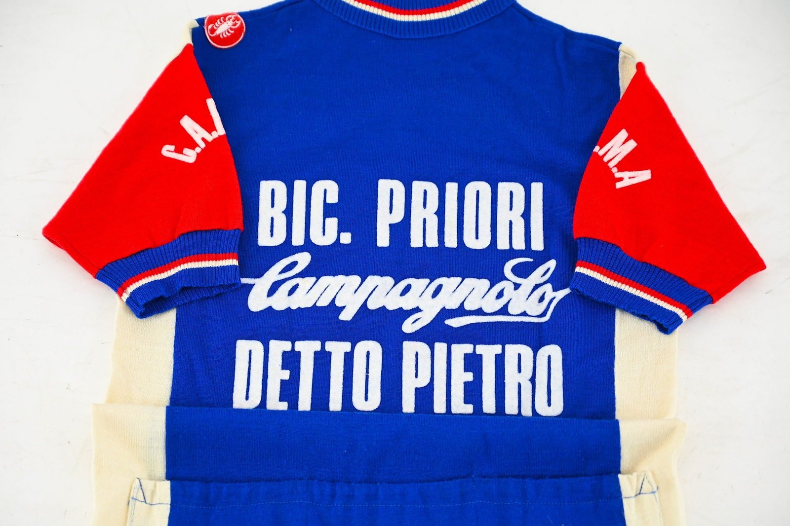 Bic. Priori Campagnolo Detto Pietro Classic Wool Cycling Jersey by Castelli Size 5 - Image 4