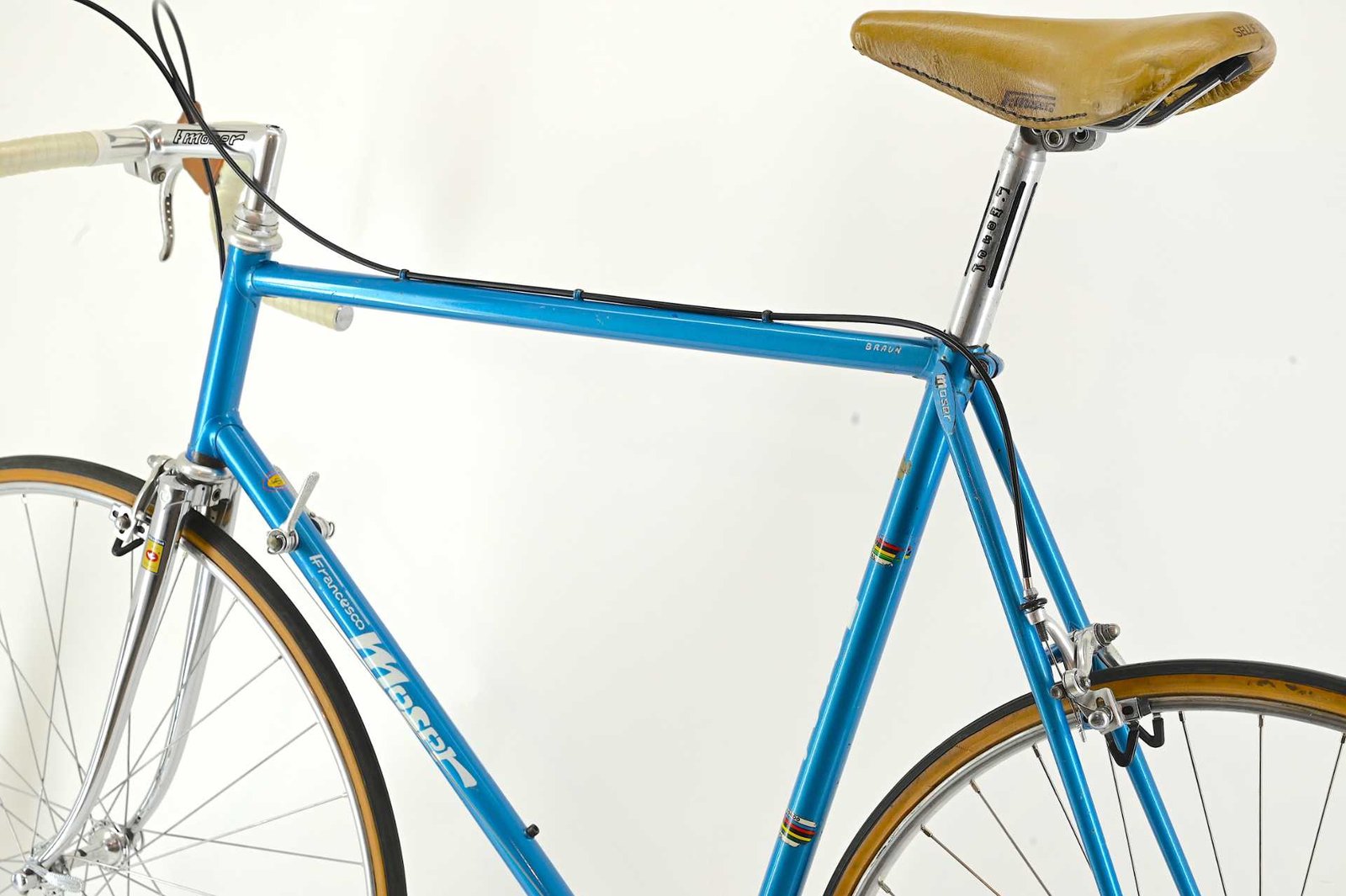 Francesco Moser Professinal Road Bicycle from Gegor Braun Made By De Rosa Size 59.5 - Image 12