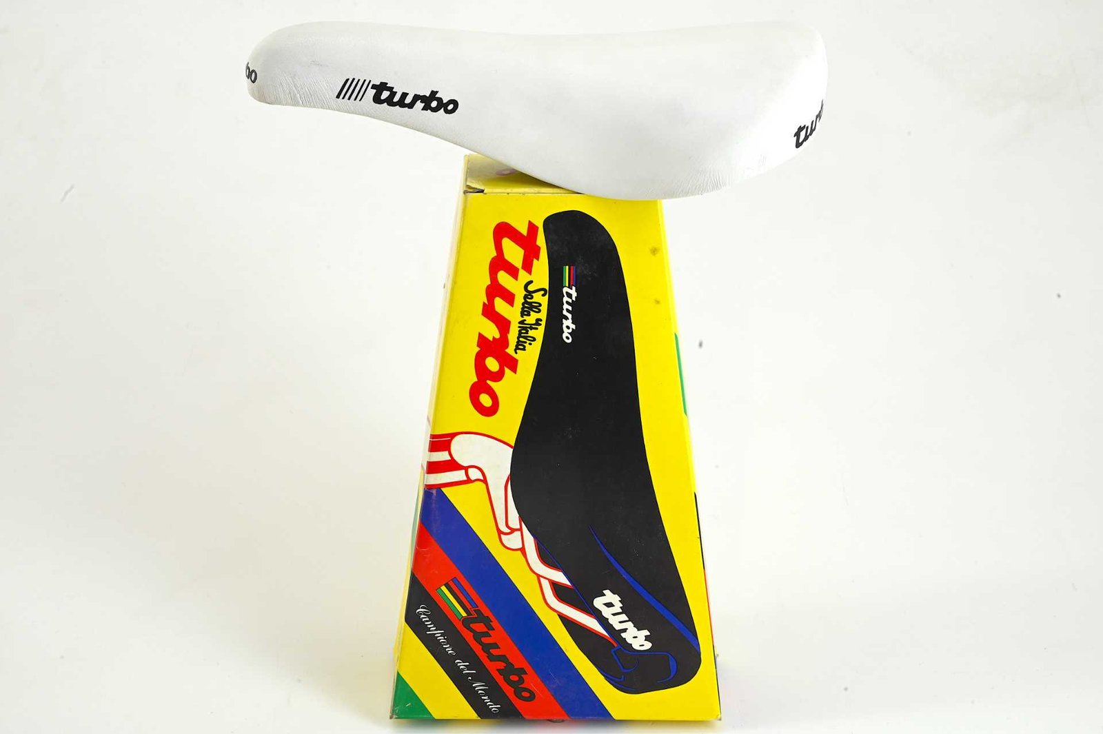Selle Italia Turbo Leather Saddle White 1990 - Image 2