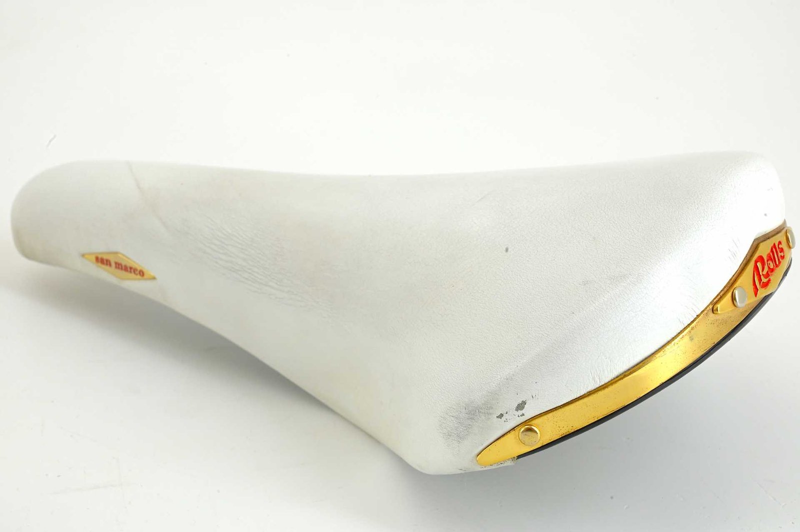 Selle San Marco Rolls Leather Saddle White Gold 1991 - Image 7