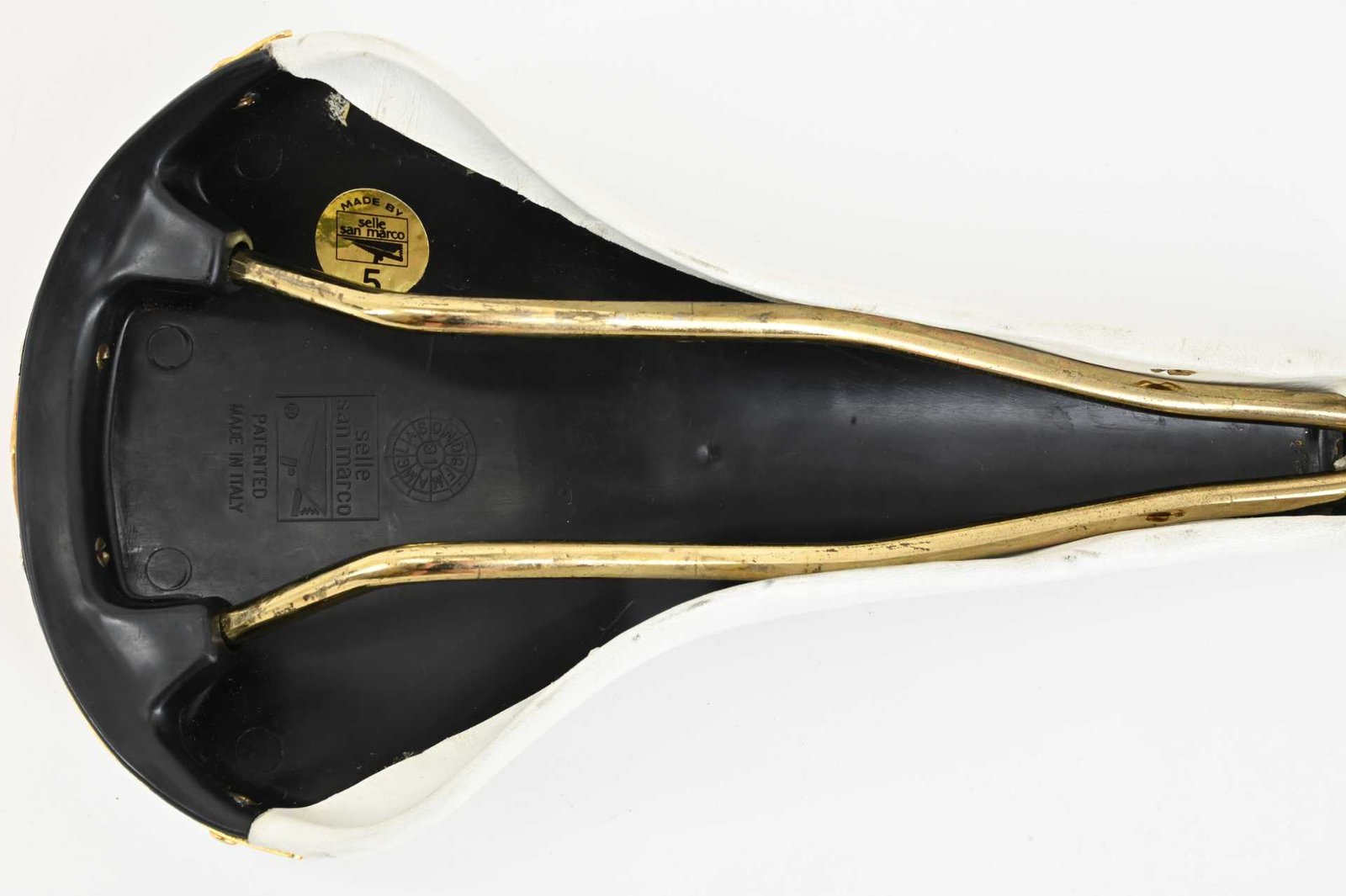 Selle San Marco Rolls Leather Saddle White Gold 1991 - Image 8