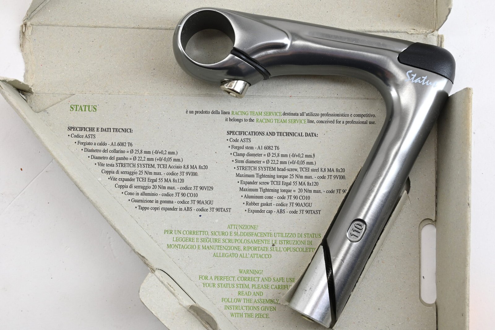 NIB NOS 3TTT STATUS Quil Stem 110mm 25.8mm - Image 6